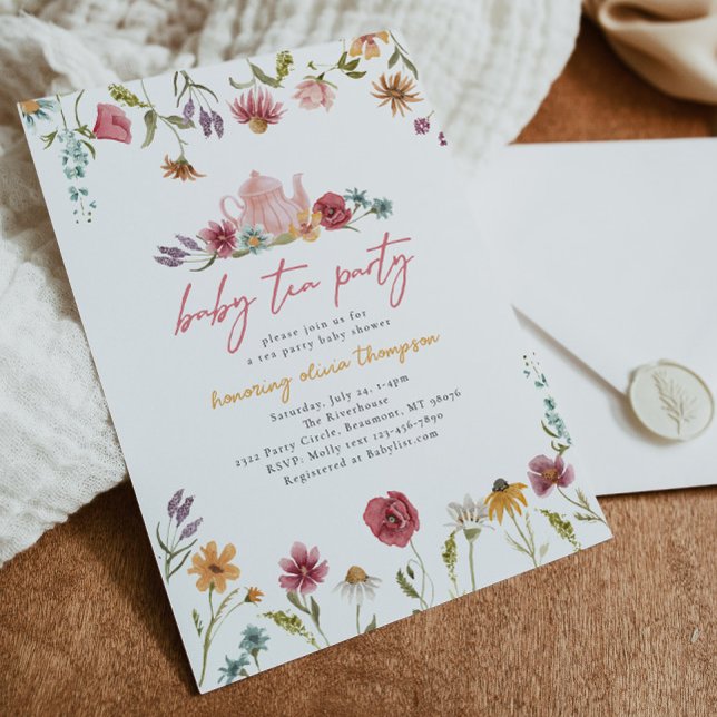 Invitación a Baby Shower del té de flores silvestr (Subido por el creador)