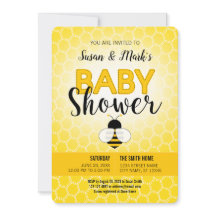 Invitación a Baby Shower del tema de Bee