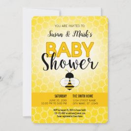 Invitación a Baby Shower del tema de Bee