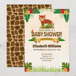 Invitación a Baby Shower del tigre de la jungla