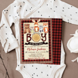 Invitación a Baby Shower del Woodland Lumberjack B