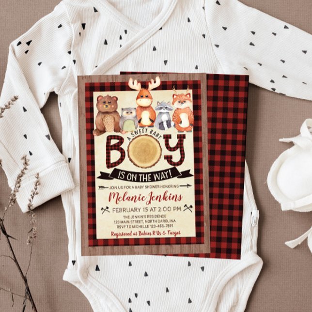 Invitación a Baby Shower del Woodland Lumberjack B (Subido por el creador)
