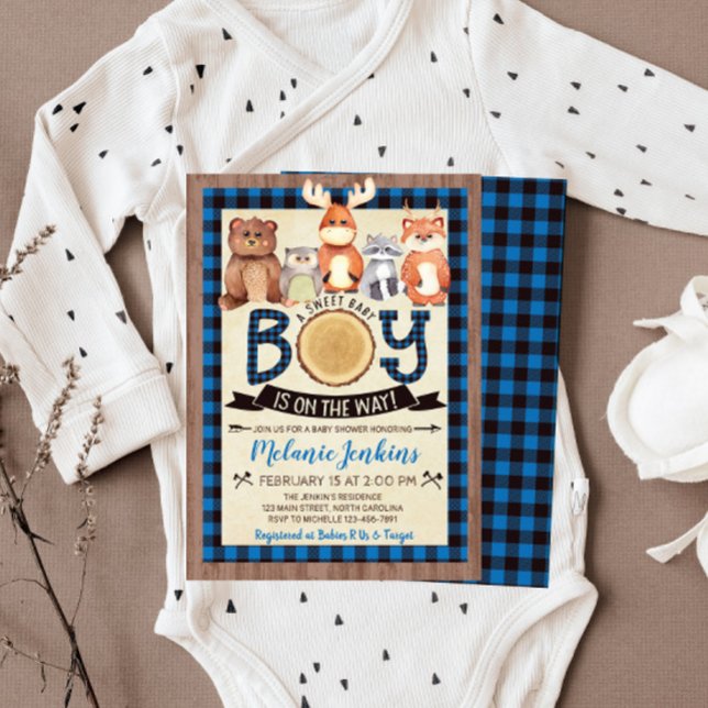 Invitación a Baby Shower del Woodland Lumberjack B (Subido por el creador)