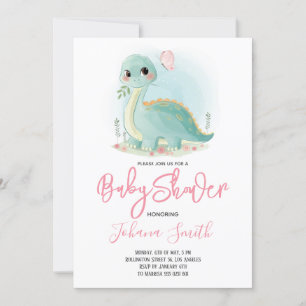 Invitación a Baby Shower Dino Dinosaur