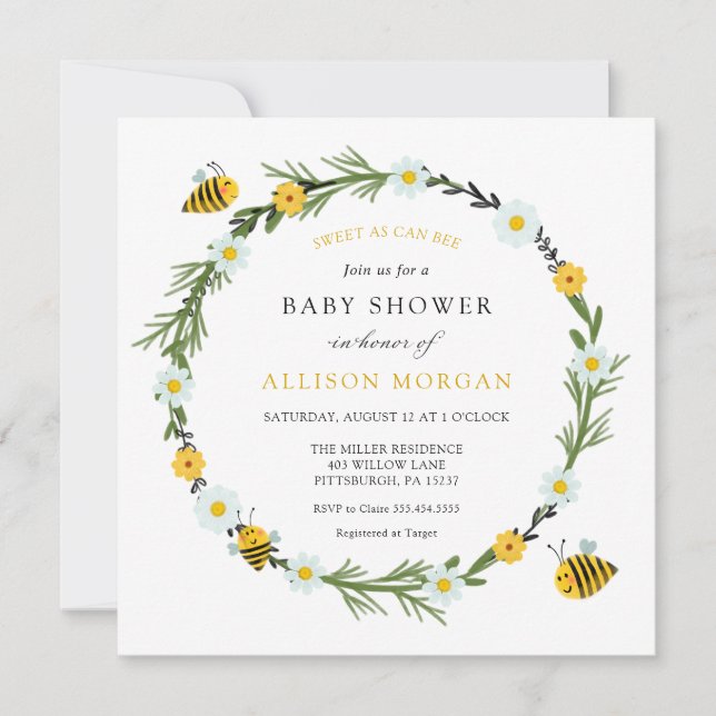 Invitación a Baby Shower Dulce como se puede (Anverso)