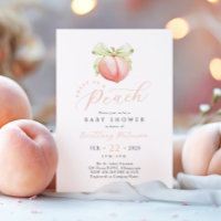 Invitación a Baby Shower dulce como una melocotón