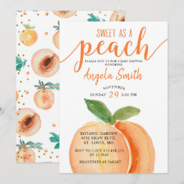 Invitación a Baby Shower dulce como una melocotón