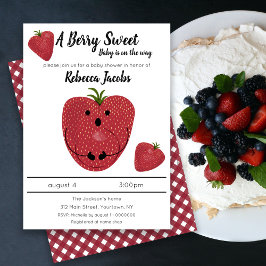 Invitación a Baby Shower dulce de berry