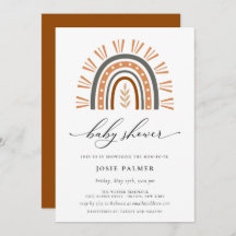 Invitación a Baby Shower Earthy Bohemian Rainbow