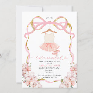 Invitación a Baby Shower emocionada por el chica T