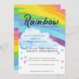 Invitación a Baby Shower en arco iris