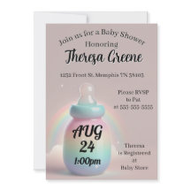Invitación a Baby Shower en arco iris