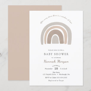 Invitación a Baby Shower en arco iris