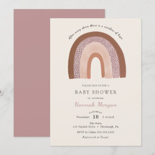 Invitación a Baby Shower en arco iris