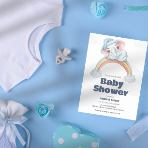 Invitación a Baby Shower en arco iris
