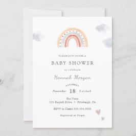 Invitación a Baby Shower en arco iris