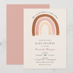 Invitación a Baby Shower en arco iris