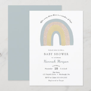 Invitación a Baby Shower en arco iris