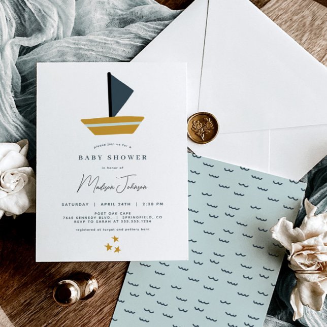 Invitación a Baby Shower en barco de vela (Subido por el creador)