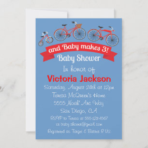 Invitación a Baby Shower en bicicleta