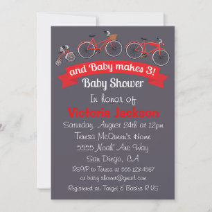 Invitación a Baby Shower en bicicleta