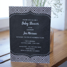 Invitación a Baby Shower en blanco y negro