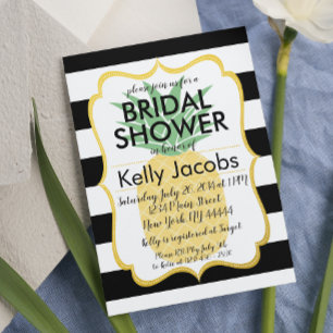Invitación a Baby Shower en blanco y negro de piña