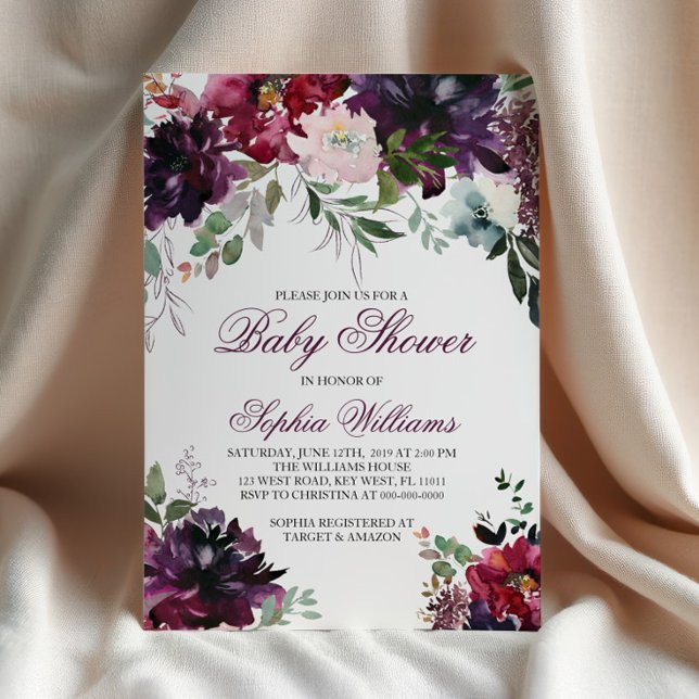 Invitación a Baby Shower en Borgoña (Subido por el creador)