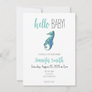 Invitación a Baby Shower en caballito de mar