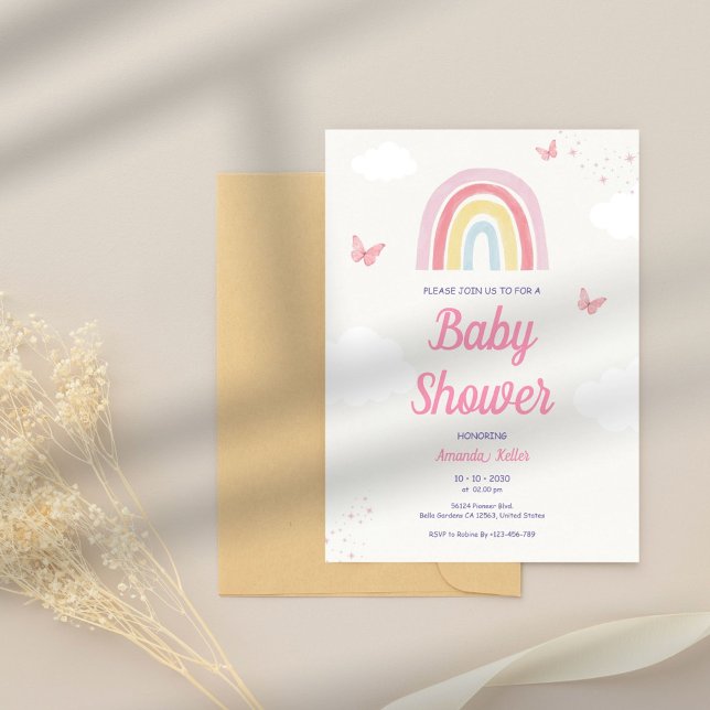 Invitación a Baby Shower en el arcoiris de Pastel (Subido por el creador)