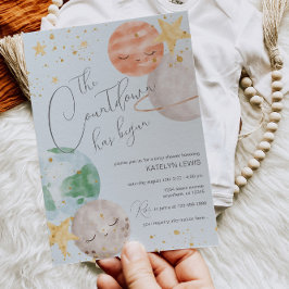 Invitación a Baby Shower en el espacio ultraterres