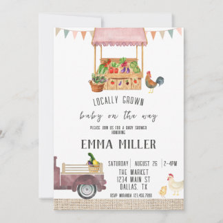 Invitación a Baby Shower en el mercado de agricult