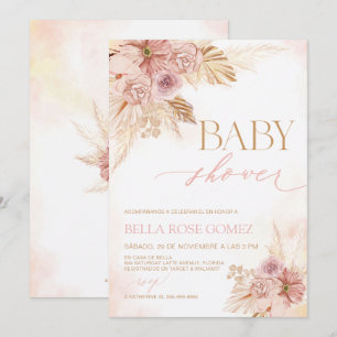 Invitación a Baby Shower en español de Rubor Pampa