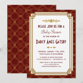 Invitación a Baby Shower en estilo Art Deco de Bor