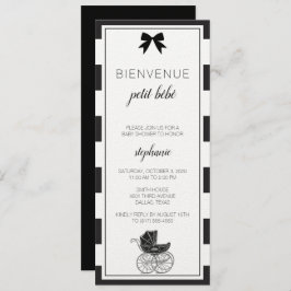 Invitación a Baby Shower en francés blanco y negro