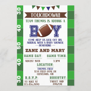 Invitación a Baby Shower en fútbol