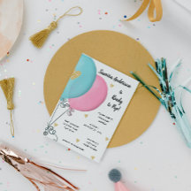 Invitación a Baby Shower en globo