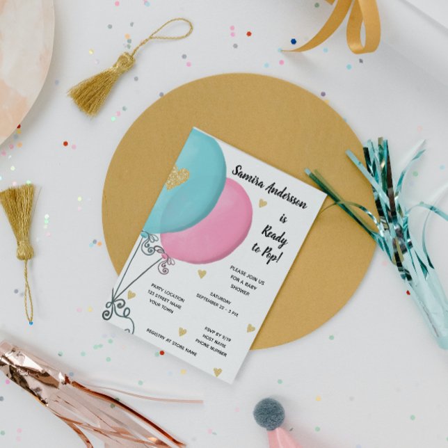 Invitación a Baby Shower en globo (Subido por el creador)