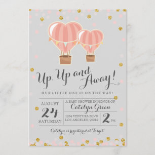Invitación a Baby Shower en globo aerostático