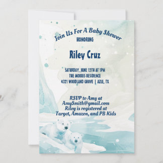 Invitación a Baby Shower en invierno