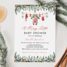 Invitación a Baby Shower en invierno