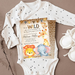Invitación a Baby Shower en la jungla, bebé de niñ