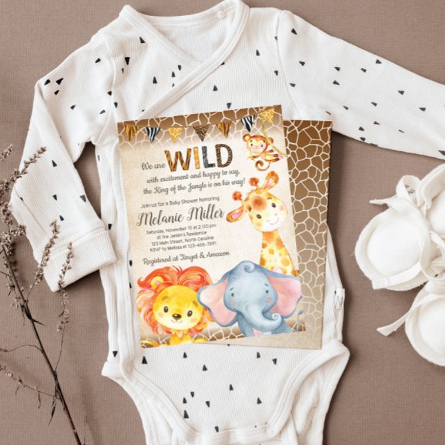 Invitación a Baby Shower en la jungla, bebé de niñ (Subido por el creador)