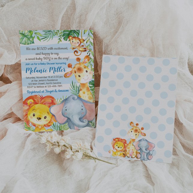 Invitación a Baby Shower en la jungla, bebé de niñ (Subido por el creador)