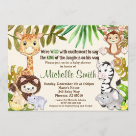 Invitación a Baby Shower en la jungla, invitación 