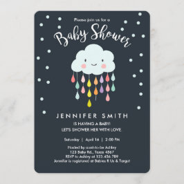 Invitación a Baby Shower en la nube Amor a gota de