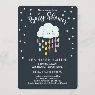 Invitación a Baby Shower en la nube Amor a gota de