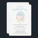 Invitación a Baby Shower en la nube Amor a gota de<br><div class="desc">(H) ¡Una manera perfecta de invitar a sus invitados a su ducha de bebé! Invitación a una ducha de bebé neutra de género con una nube y coloridas gotas de lluvia.</div>