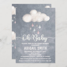 Invitación a Baby Shower en la nube Amor a gota de