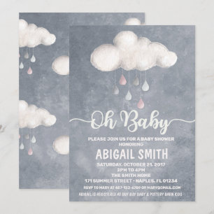 Invitación a Baby Shower en la nube Amor a gota de